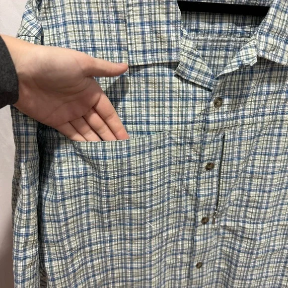 Cabela’s Plaid Short Sleeve Outdoor Shirt 2XL Coolmax UPF30 Textured Button Up - Picture 4 of 16